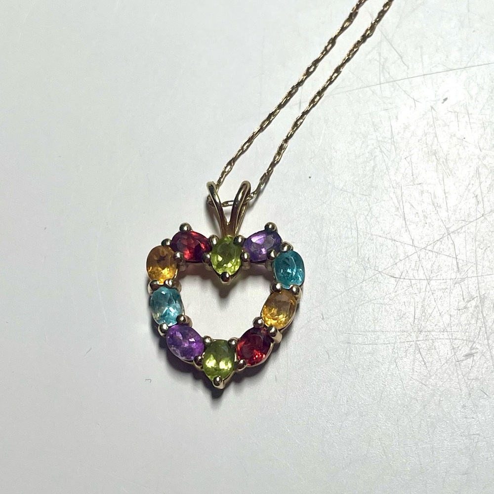 Gold plated gemstone heart